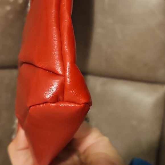 Red studded faux leather clutch - Picture 6 of 8